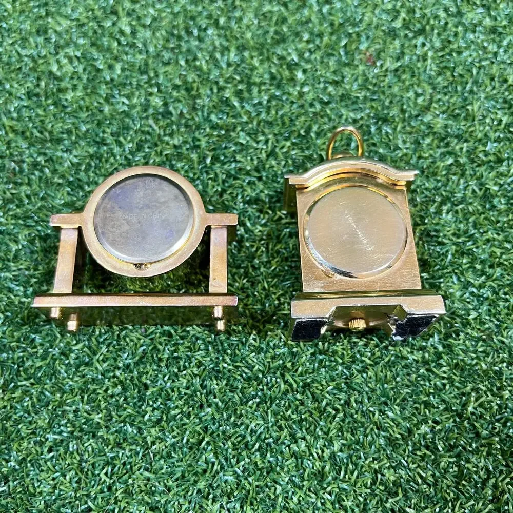 Vintage Lot Brass St. Marin Quartz Miniature Mantel Clocks